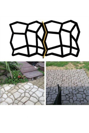 Garden Stone Mold Concrete Mold Floor Covering Mold 42x40 cm 2 Pieces - Taşmatik