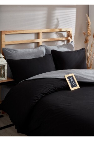Garngefärbtes Bio-Bettbezug-Set für Doppelbett (ohne Laken), gestreift, ohne Laken-Set - Ricco Lifes