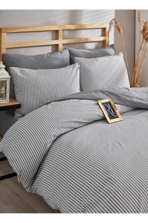 Garngefärbtes Bio-Bettbezug-Set für Einzelbett (ohne Laken) - Ricco Lifes