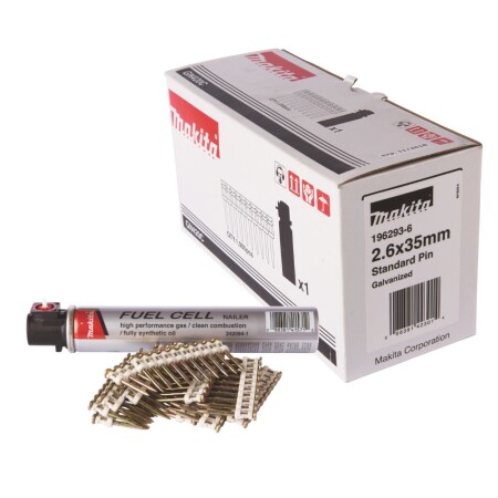 Gas cylinder and concrete nail set MAKITA Standart 2.6x40mm, 1000pcs. - Makita Accessories