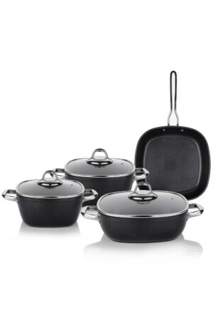 Gastronomie Master Induction 7 Piece Cookware Set Black SHF-GSTR-SIY01 - Schafer