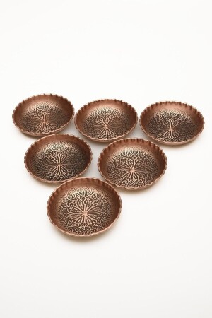 Gaziantep Copper Snack Bowl Set Nuts Set of 6(10CM X 3CM) DMT-19155 - DMT COPPER HOME