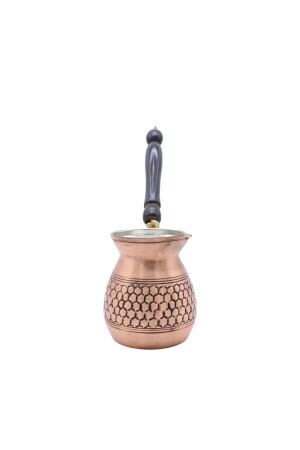 Gaziantep Handmade Honeycomb Patterned Copper Coffee Pot Antique Copper Color Large Size CKA3072 - COPPERDONE
