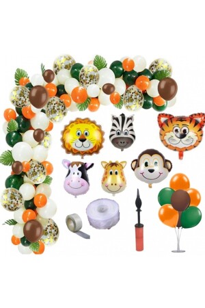 Geburtstagsset mit Ballon-Safari-Motiv - Bidolumutluluk