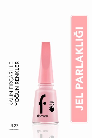 Gel Look Shiny Nail Polish (PINK) - Jelly Look Nail Enamel - Jl27 Milky Pinky - 8690604282210 - Flormar