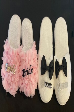 Gelin Damat Terlik Set Pembeçierkek - lilyum butik