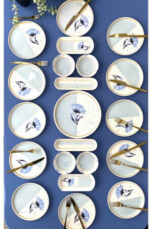 Gelincik model, 21-piece breakfast set for 12 people - Venüs Home Decoration