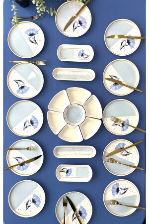 Gelincik model, 23-piece breakfast set for 12 people - Venüs Home Decoration
