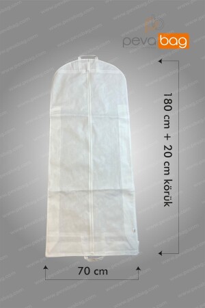 Überzug für Brautkleid und Abendkleid (Gamboç) 1 Stück / 70*180+20CM 80 GR WEISS PV1306001 - Pevabag