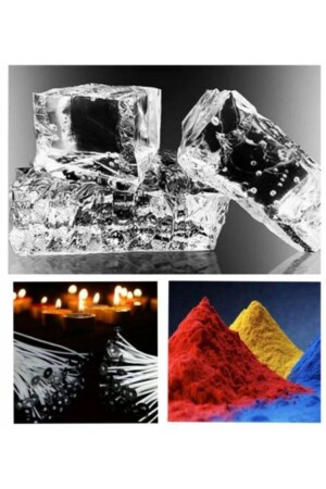 Gelkerzenmaterial Gelkerzenproduktion 1 kg Gel + 50 Kerzendochte + Kerzenfarbe - Doğan