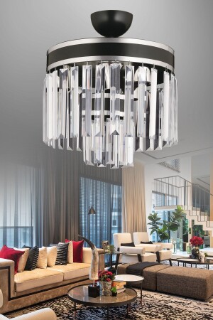 Generation 4 Pieces 2 Tiers Black Chrome Gilded 30 Luxury Chandelier TYC00411587325 - KUZEY AYDINLATMA