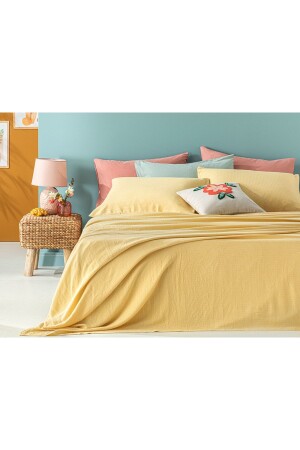 Genesis Soft Touch Double Pike Set 200x220 Cm Yellow 10034418-TR84 - English Home
