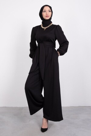 Geniş Kuşak Dolamalı Tesettür Tulum - Hb Moda Collection