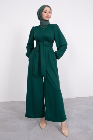 Geniş Kuşak Dolamalı Tesettür Tulum - Hb Moda Collection