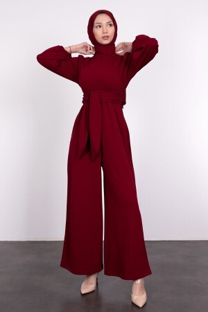 Geniş Kuşak Dolamalı Tesettür Tulum - Hb Moda Collection