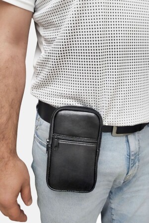 Genuine Leather Belt Mounted Large Size Phone Case 19 x 11 cm - Lederax