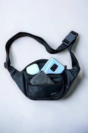 Genuine Leather Black Freebag - Waist Bag & Crossbody Bag - Legan