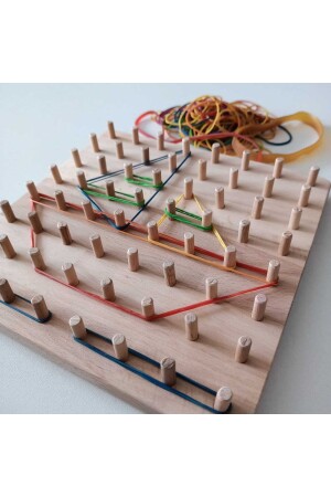 Geoboard - Montessori Educational Card Rubber Shapes Geometry Game (8X8) M10161110 - Moccotoys