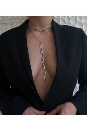 Geometric Pattern Crystal Stone Necklace and Body Accessory SET POP604 - pop up store