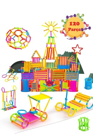 Geometric Sticks 120 Pieces Blocks Jigsaw Puzzle Bultak Intelligence Color Perception Developmental Educational Toy - Nesoedu