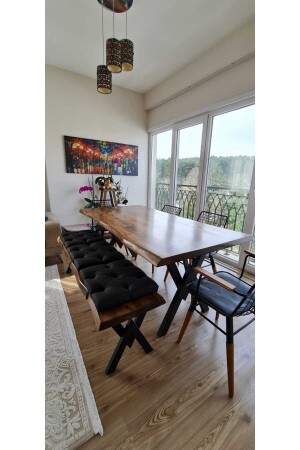 Gerçek Ağaç Ceviz Yemek & Toplantı Masası 180x90cm (SADECE MASA) - Kiymik Home