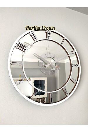 GERÇEK AYNALI DEKORATİF DUVAR SAATİ (50 cm) - Harika Crown