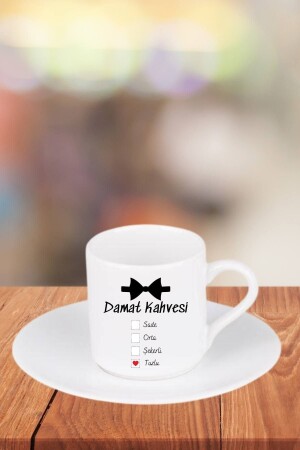 Gesalzener Bräutigamskaffee bedruckte weiße türkische Kaffeetasse FEKF1058 - Florence Event