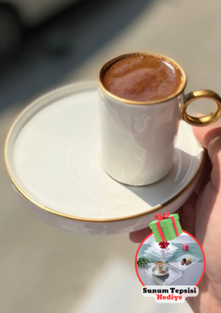 Geschenkprodukt One Decor 6-teiliger moderner Sonderserien-Präsentationsteller Kaffeetasse White&Aslifehome 6-teiliges Präsentationstablett aus Acrylkristall Dekoratives Tablett - One Dekor