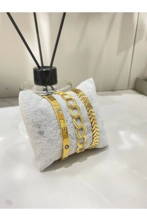Gesteinigtes Cartier-Kombinationsarmband-Set mit Handschellen, Milchstraße und Fischgrätenkette für Damen - Bers Aksesuar