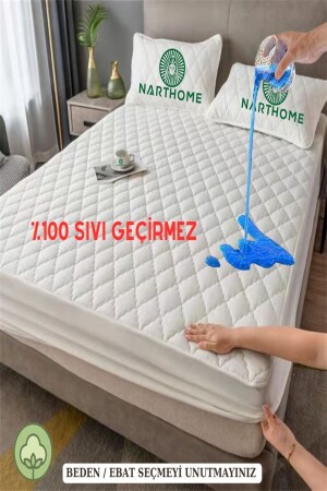 Gesteppter Matratzenschoner aus 100 % wasser- und flüssigkeitsbeständiger Baumwolle, gesteppte Matratze, Größe 9, KFSG - Nart Home