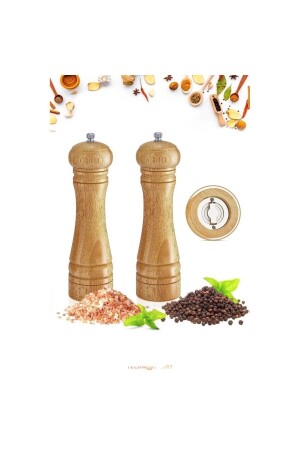 Gewürzmühle aus Holz, Salzmühle, Salzstreuer, Gewürzstreuer, natürliche Holzmühle, 1 Stück, 829 - ebulduk