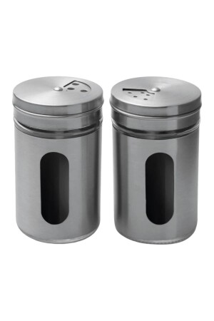 Gewürzstreuer, Salzstreuer, Pfefferstreuer, 3 verstellbare Köpfe, Glas, Edelstahl beschichtet, 2-teiliges Gewürzset MT-110 - evikonu