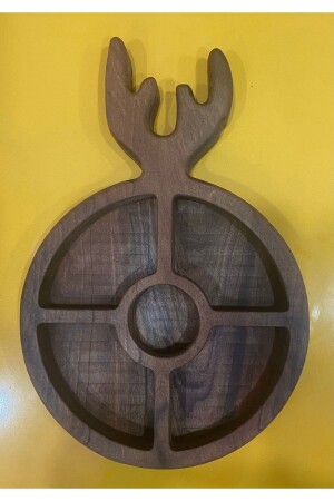 Geyik - Ahşap Kahvaltı Tabağı, Çerezlik, Sunumluk 30x18 Cm Ceviz Ağacından Üretilmiştir. DNZ-KT0010 - 1'OKAY design