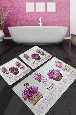 Giardino Di Lavanda Bathroom Rug Djt Set of 3 8683264256523 - Chilai Home