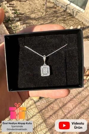 Gift Boxed Baguette Stone Diamond Model Necklace Elegant Gift 925 Sterling Silver Chain Necklace LCN-101-156 - Lucente Jewellery