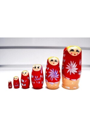 Gift Decorative Figurine Wooden Matryoshka Doll Set 6 Pieces 40275-1 - ANT KAYALAR HEDİYELİK