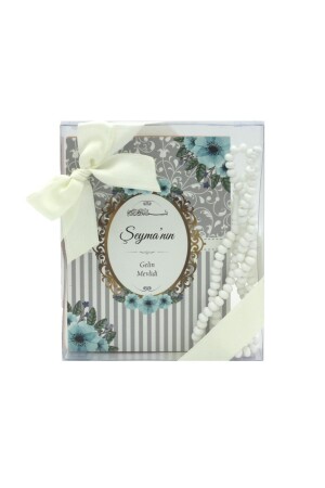 Gift Mevlüt Package - Bag Size Yasin Book - Scented Prayer Beads and Acetate Boxed Set Gray - Kuransepeti