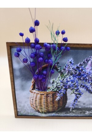 Gift Purple Dried Flower Natural Decorative Picture Wooden Frame 02 - Birinci