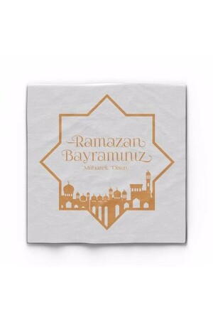 Gilded Napkin White Ramadan Bayram Gold 16-Piece - Düvenci Ticaret
