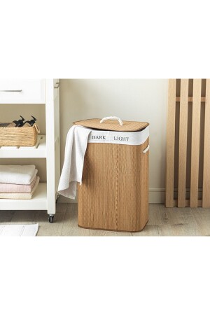 Gina Bamboo Laundry Basket 40x30x60 Cm Light Brown - English Home