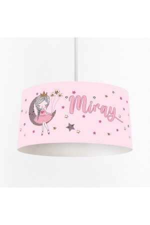 Girl in Pink Dress and Moon Pattern Children's Room Digital Printed Pendant Lamp Chandelier - Instababyrooms
