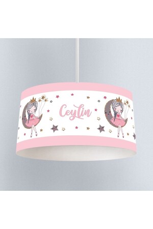 Girl in White Dress and Moon Patterned Children's Room Digital Printed Pendant Lamp Chandelier - Instababyrooms