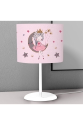 Girl Sitting on the Moon Patterned Children's Room Digital Printed Children's Room Desktop Lampshade Chandelier Tny002462 - Tinybabyconcept