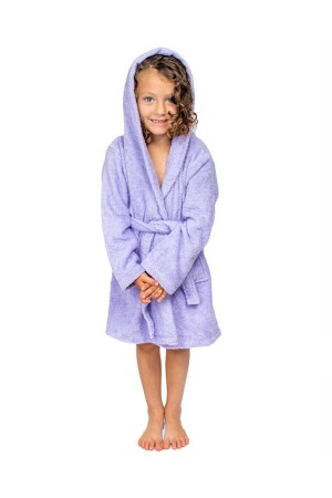 Girl's Bathrobe - 100% Cotton - Hooded Children's Bathrobe BGNCCK - Bagno Milano