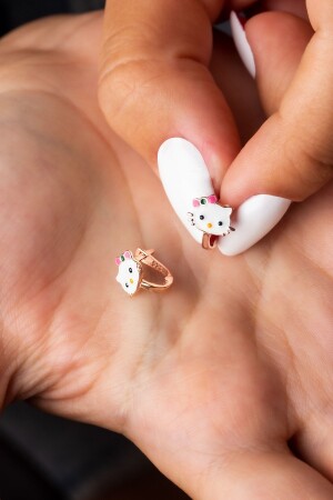 Girl's Cat Silver Earring with Clip Model Mineli (2 - 8 YEARS) - Tek Tarzim Taki