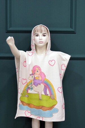 Girl's Pink Bathrobe Towel Poncho Mh-unicorn0003 - MoveBeach