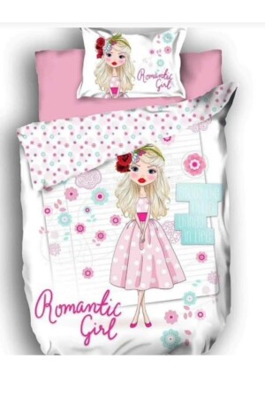 Girl's Pink Single Duvet Cover Set - Romantic Girl Rmntc54 - Özdilek