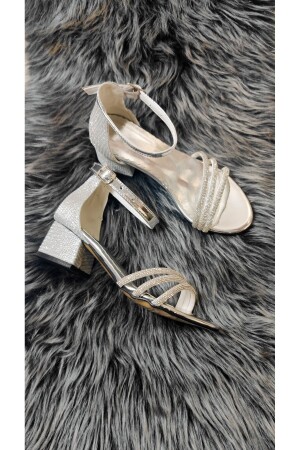 Girl's Three-Stripe Stoned Silver Evening Dress Shoes - Rose