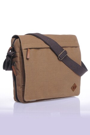 Gk12 Canvas Postman Flat Crossbody Bag Beige 20UBYH0018 - By Hakan