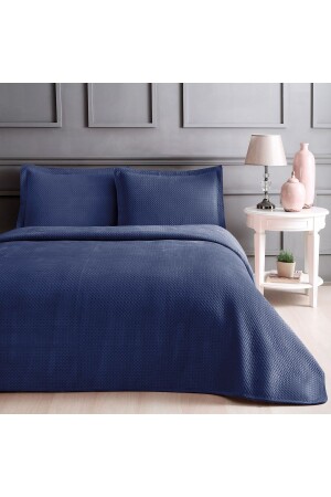 Glace Double Bedspread Set Navy Blue 71303656 - Linens